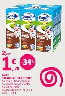 E.Leclerc Candia Grandlait des P'tits offre