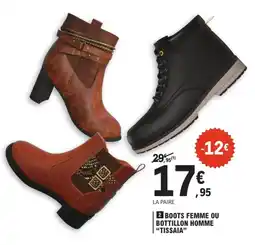 E.Leclerc TISSAIA Boots Femme ou Bottillon Homme offre