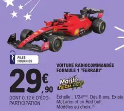 Jouet E.Leclerc Maisto voiture radiocommandée formule 1 "ferrari" offre