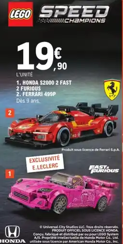 Jouet E.Leclerc LEGO SPEED CHAMPIONS offre