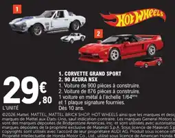 E.Leclerc Hot Wheels Corvette Grand Sport 90 Acura NSX offre