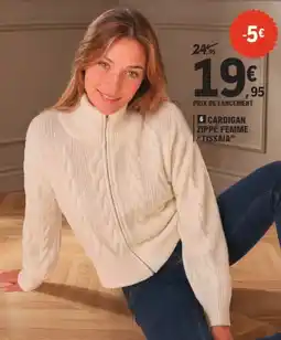 E.Leclerc Tissaia cardigan zippé femme offre