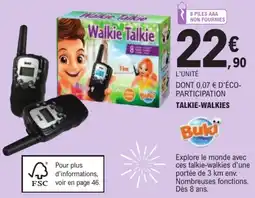 Jouet E.Leclerc Buki Talkie Walkie offre