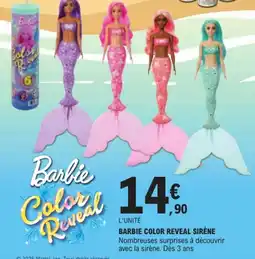 Jouet E.Leclerc Barbie Color Reveal Sirène offre