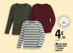 E.Leclerc Tissaia Basics Tee-shirt femme bio offre
