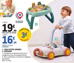 Jouet E.Leclerc TABLE D'ÉVEIL BRIQUES offre