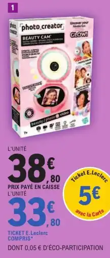 Jouet E.Leclerc photo_creator BEAUTY CAM' offre
