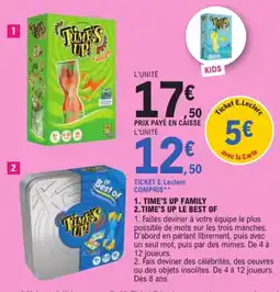 Jouet E.Leclerc Times Up! Family offre