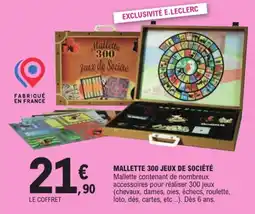 Jouet E.Leclerc Mallette 300 Jeux de Société offre