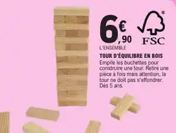 Jouet E.Leclerc Tour d'équilibre en bois offre