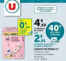 Super U U - lessive tri doses offre