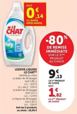 Super U Le chat - lessive liquide offre