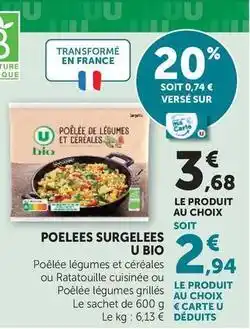 Super U U - poelees surgelees bio poêlée légumes/céréales offre