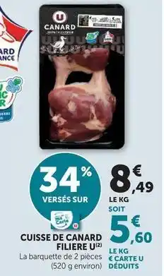 Super U U - cuisse de canard filiere offre