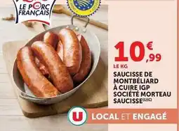 Super U U - saucisse de montbéliard a cuire igp société morteau offre