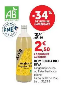Super U Kiva - kombucha bio offre