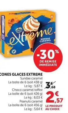 Super U Extrême - cones glaces offre