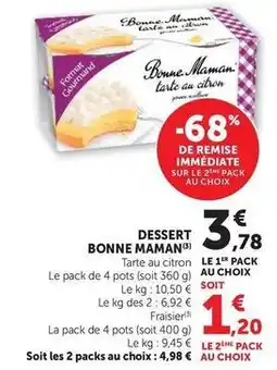 Super U Bonne maman - dessert offre
