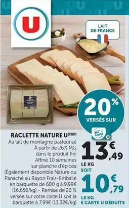 Super U U - raclette nature offre