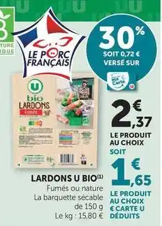 Super U U - lardons bio offre