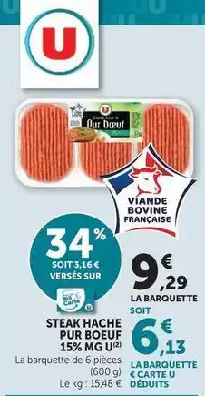 Super U U - steak hache pur boeuf offre