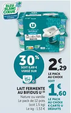 U Express U - lait fermente au bifidus offre