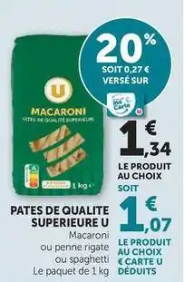 U Express U - pates de qualite superieure offre