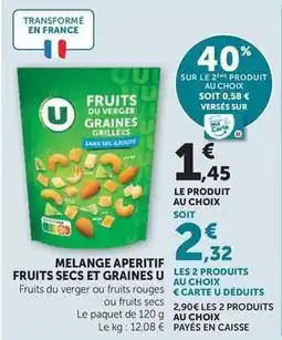 U Express U - melange aperitif fruits secs et graines offre