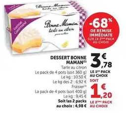 U Express Bonne maman - dessert offre