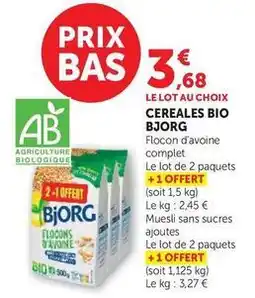 Hyper U Bjorg - cereales bio offre