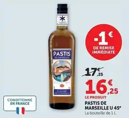 Hyper U Pastis de marseille u 45° offre