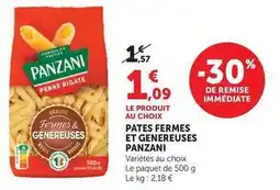 U Express Panzani - pates fermes et genereuses offre