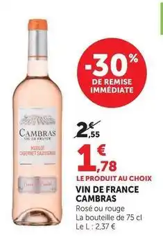 U Express Cambras - vin de france offre