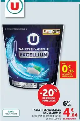 Hyper U U - tablettes vaisselle excellium offre