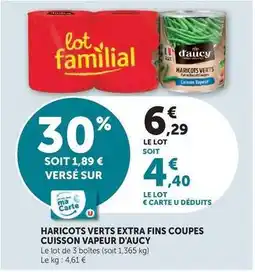 Hyper U D'aucy - haricots verts extra fins coupes cuisson vapeur offre