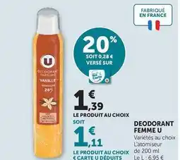 Hyper U U - deodorant femme offre