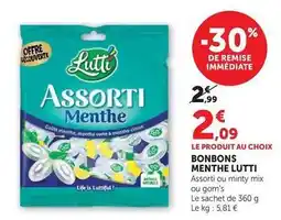 Hyper U Lutti - bonbons menthe offre