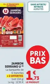Hyper U U - jambon serrano offre
