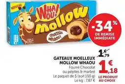 Hyper U Gateaux moelleux mollow whaou offre