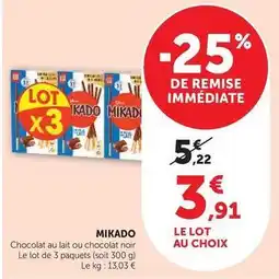 Hyper U Mikado - chocolat au lait offre