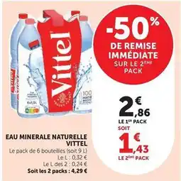 Hyper U Vittel - eau minerale naturelle offre