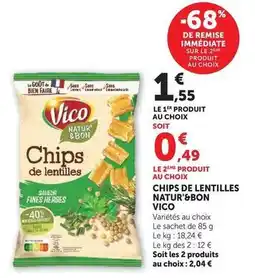 Hyper U Vico - chips de lentilles natur&bon offre