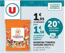 Hyper U U - bonbons tendres saveurs fruits offre