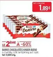 Match Ferrero rocher - barres chocolatées kinder bueno offre