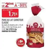 Match Carrefour - pains au lait classic offre