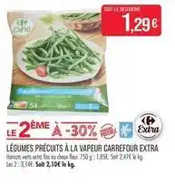 Match Carrefour - légumes précuits à la vapeur offre
