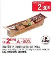 Match Carrefour - mini paté en croûte extra offre