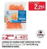 Match Carrefour - lardons de saumon fumé extra offre