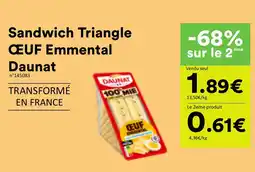 Hmarket Daunat Sandwich Triangle ŒUF Emmental offre