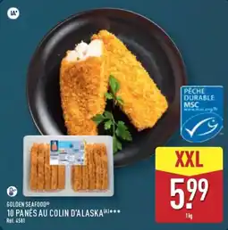 ALDI GOLDEN SEAFOOD 10 PANÉS AU COLIN D'ALASKA offre